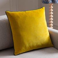 Furn Meridian Velvet Piped Cushion in Bright Yellow | Size: 45 cm x 45 cm