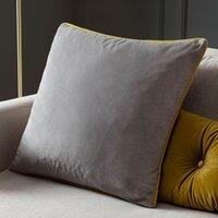 Furn Meridian Velvet Piped Cushion in Grey | Size: 45 cm x 45 cm
