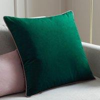 Furn Meridian Velvet Piped Cushion in Bottle Green | Size: 45 cm x 45 cm