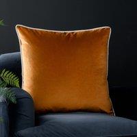 Furn Meridian Velvet Piped Cushion in Orange | Size: 45 cm x 45 cm