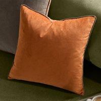 Furn Meridian Velvet Piped Cushion in Copper | Size: 45 cm x 45 cm
