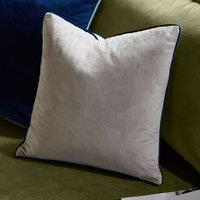Furn Meridian Velvet Piped Cushion in Silver | Size: 45 cm x 45 cm