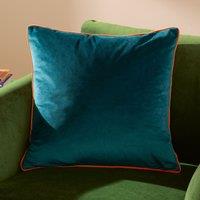 Furn Meridian Velvet Piped Cushion in Midnight | Size: 45 cm x 45 cm