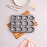 Betterware Essentials 12 Cup Non-Stick Bun Tin in Silver