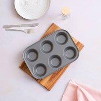 Betterware Essentials 6 Cup Non-Stick Muffin Tin in Silver