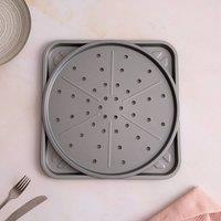 Betterware Essentials 33cm Pizza & Crisper Tray Set in Silver