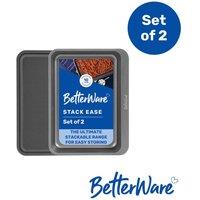 Betterware Stack Ease 2 Piece Large Roaster & Tray Set in Grey