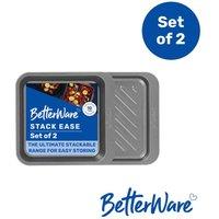 Betterware Stack Ease 2 Piece Medium Roaster & Tray Set in Grey