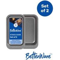 Betterware Stack Ease 2 Piece Small Roaster & Tray Set in Grey
