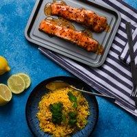Betterware Air Fryer Accessories Set of 2 x 23cm Rectangular Trays Silver/Pewter in Silver | Size: 2 x 23 cm