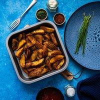 Betterware Air Fryer Accessories Set of 2 x 19cm Square Tins Silver/Pewter in Silver | Size: 2 x 19 cm
