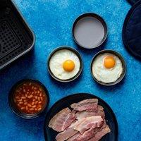 Betterware Air Fryer Accessories Set of 4 x 10.5cm Round Tins Silver/Pewter in Silver | Size: 4 x 10.5 cm