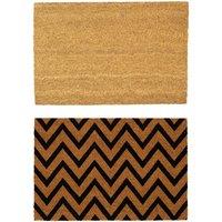 Nicola Spring Coir Door Mat Set - 60 x 40cm - Zig Zag | Size: 40 cm x 60 cm