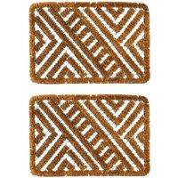 Nicola Spring Coir Scraper Door Mats - 60 x 40cm - Set of 2 in Brown | Size: 40 cm x 60 cm