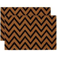 Nicola Spring Coir Door Mats - 60 x 40cm - Zig Zag - Set of 2 | Size: 40 cm x 60 cm
