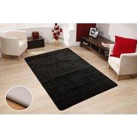 Smart Living Super Soft Fluffy Thick Pile Washable Shaggy Door Mat in Black | Size: 67 cm x 120 cm