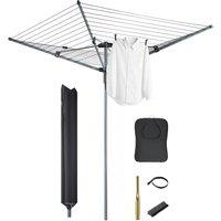 VonHaus 45m Rotary Washing Line in Grey