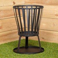 Samuel Alexander 35cm Outdoor Black Steel Garden Log Burner Fire Basket