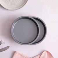 Betterware Essentials 2 x 18cm Non-Stick Sandwich Tins in Silver | Size: 2 x 18 cm