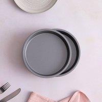 Betterware Essentials 2 x 20cm Non-Stick Sandwich Tins in Silver | Size: 2 x 20 cm