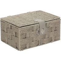 Red Hamper Grey Woven Paper Rope Picnic Basket | Size: Medium