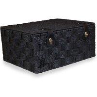 Red Hamper Black Woven Paper Rope Picnic Basket | Size: Small