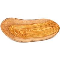Verano Spanish Ceramics Olive Wood Rustic Handmade Curved Floating Fruit Basket (L) 30cm in Natural