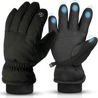 Tanness Waterproof Thermal Gloves for Winter with Insulation - Large in Black