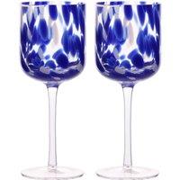 Hestia Blue Tortoise Shell Wine Glass Set of 2