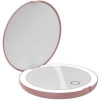 LUNA London Compact Travel Mirror | 7X Magnified Rechargeable LED Makeup Mirror in Rose Gold | Size: 1 Pack