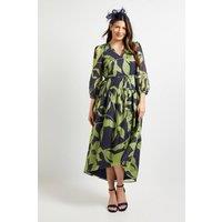 Wallis Women's Floral Drop Hem Midi Dress in Navy | Size: 12