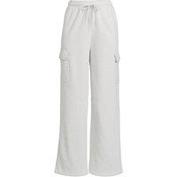 Lands' End Women's Serious Sweats Wide Leg Cargo Joggers in Light Grey | Size: 14-16
