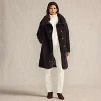 Lands' End Women's Long Faux Fur Coat in Brown | Size: 20