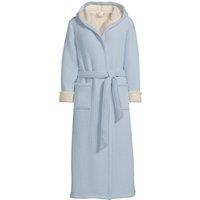 Lands' End Women's Waffle Knit Borg Fleece Dressing Gown in Blue | Size: 16-18