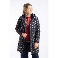 Weird Fish Women's Sena Printed Waterproof Coat in Dark Blue | Size: 16