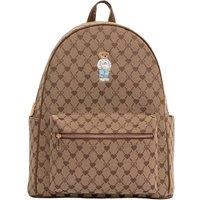 Signare London Women's Women's Large Backpack - B-Loved Beige Monogram Teddy Bear