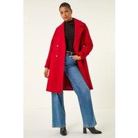 Roman Women's Quilted Premium Buttoned Coat in Red | Size: 16
