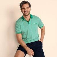 Lands' End Men's Tipped Supima Polo Shirt With Pocket in Green | Size: Small