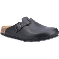 Birkenstock Occupational Men's 'Boston Super Grip' Leather Clogs in Black | Size: 9.5