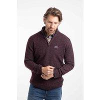 Weird Fish Men's Altwood 1/4 Zip Jumper in Aubergine | Size: 3XL