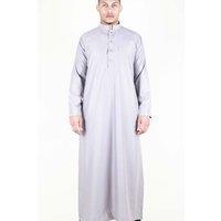 Thobez Men's Muslim Nehru Collar Eid Thobe in Cream | Size: 56R