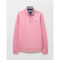 Crew Clothing Men's Classic Half Zip Sweat Pink | Size: XL