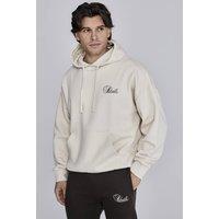 SikSilk Men's Essentials Hoodie in Ecru | Size: XL