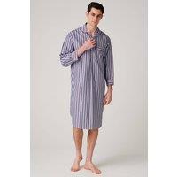 British Boxers Men's "Red Pop Stripe" Crisp Cotton Nightshirt | Size: Large