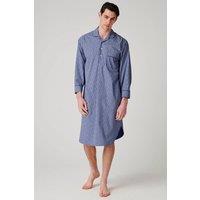 British Boxers Men's "Navy Paisley" Crisp Cotton Nightshirt in Dark Navy | Size: Large