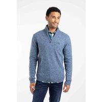 Weird Fish Men's Altwood 1/4 Zip Jumper in Pale Blue | Size: 3XL