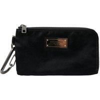 Dolce & Gabbana Men's Black Nylon Logo Plaque Keyring Pouch Clutch Bags