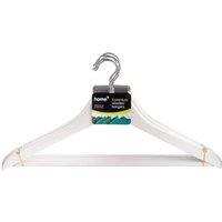 SHEDS AND FENCE LTD H Plus 5 Premium White Wooden Hangers Durable Closet Storage Set