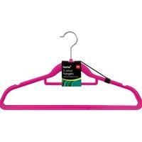 SHEDS AND FENCE LTD H Plus 3 Pack Velvet Hangers Mixed Colors Non Slip Closet Storage Set in Pink