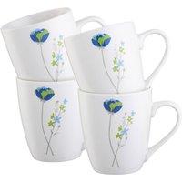 Belleek Living Indigo Bloom Set of 4 Mugs